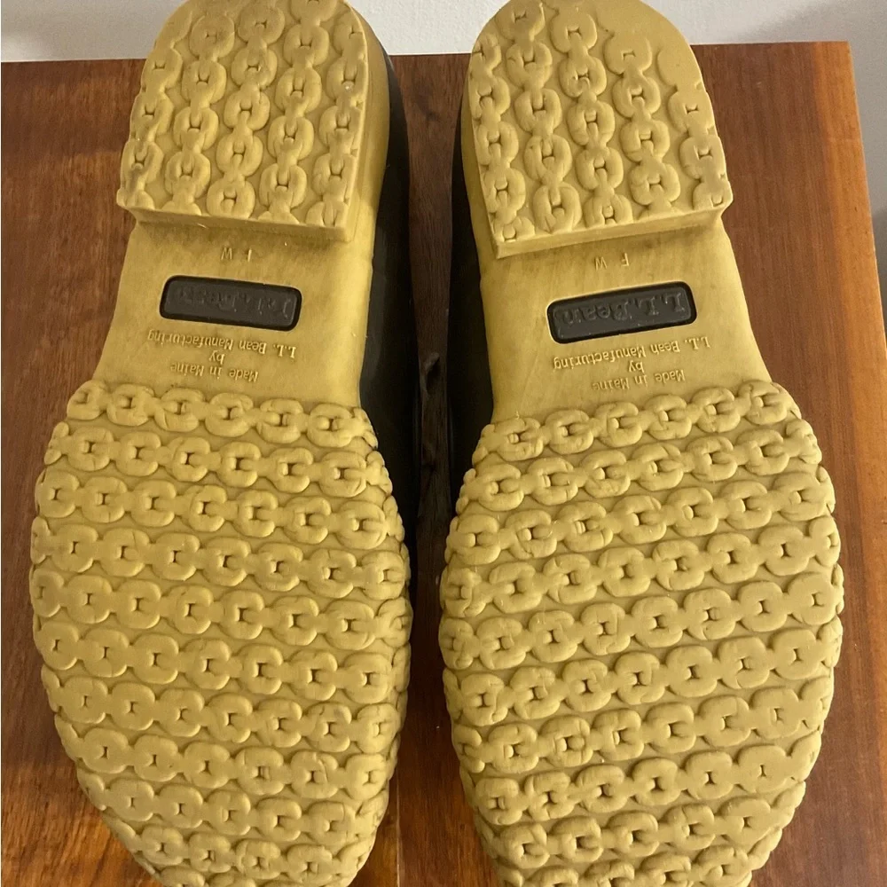 LL Bean Bean Boots men’s Brown Leather Low Top Duck Boots Size 8W - Picture 7 of 7